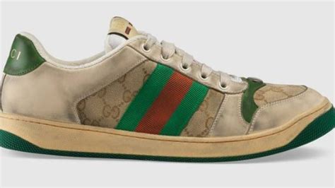 gucci selling dirty sneakers|Gucci distressed sneakers.